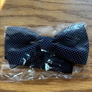 Sky Navy Blue Dotted Bow Tie
